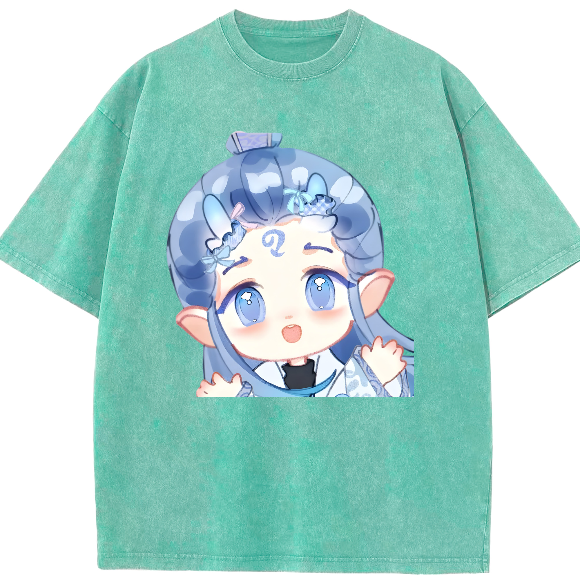 （画像用） Ne Zha 2 ナタ 魔童の大暴れ 綿100% ヴィンテージ風 半袖Tシャツ（フロントプリント）